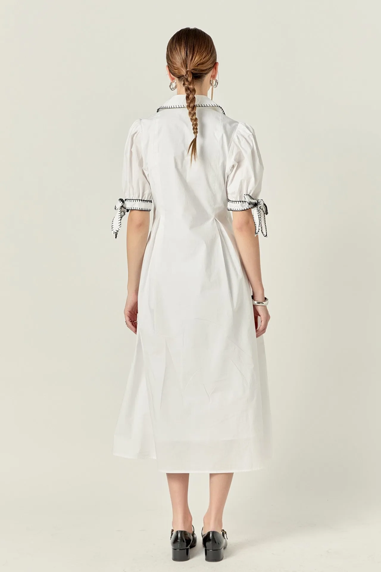 Stitch Detailed Midi Dress