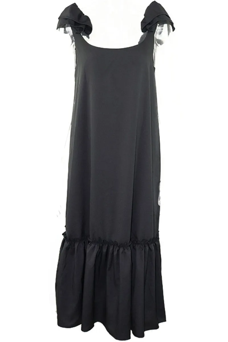 Street Solid O Neck Sleeveless Dresses