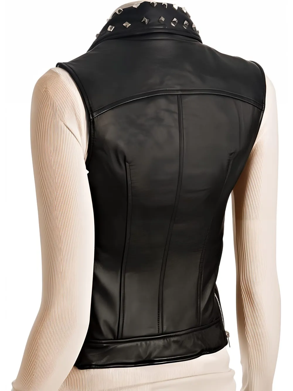 Studded Elegance Leather Vest
