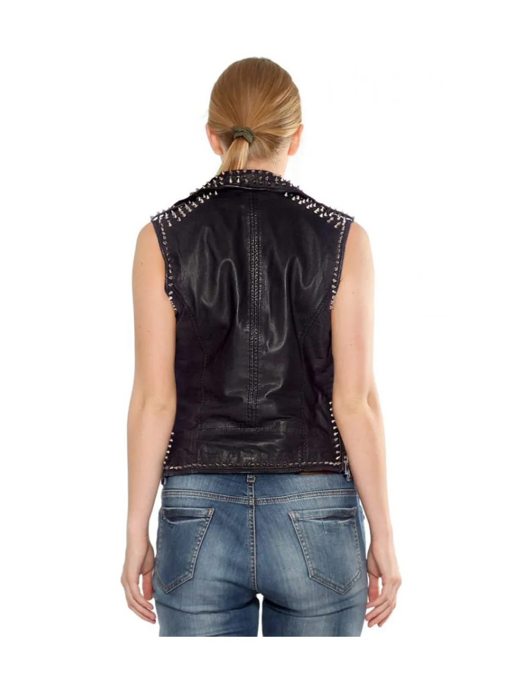 Studded Moto Leather Rider Vest