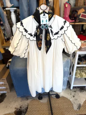 Sutton Embroidery Scallop Dress