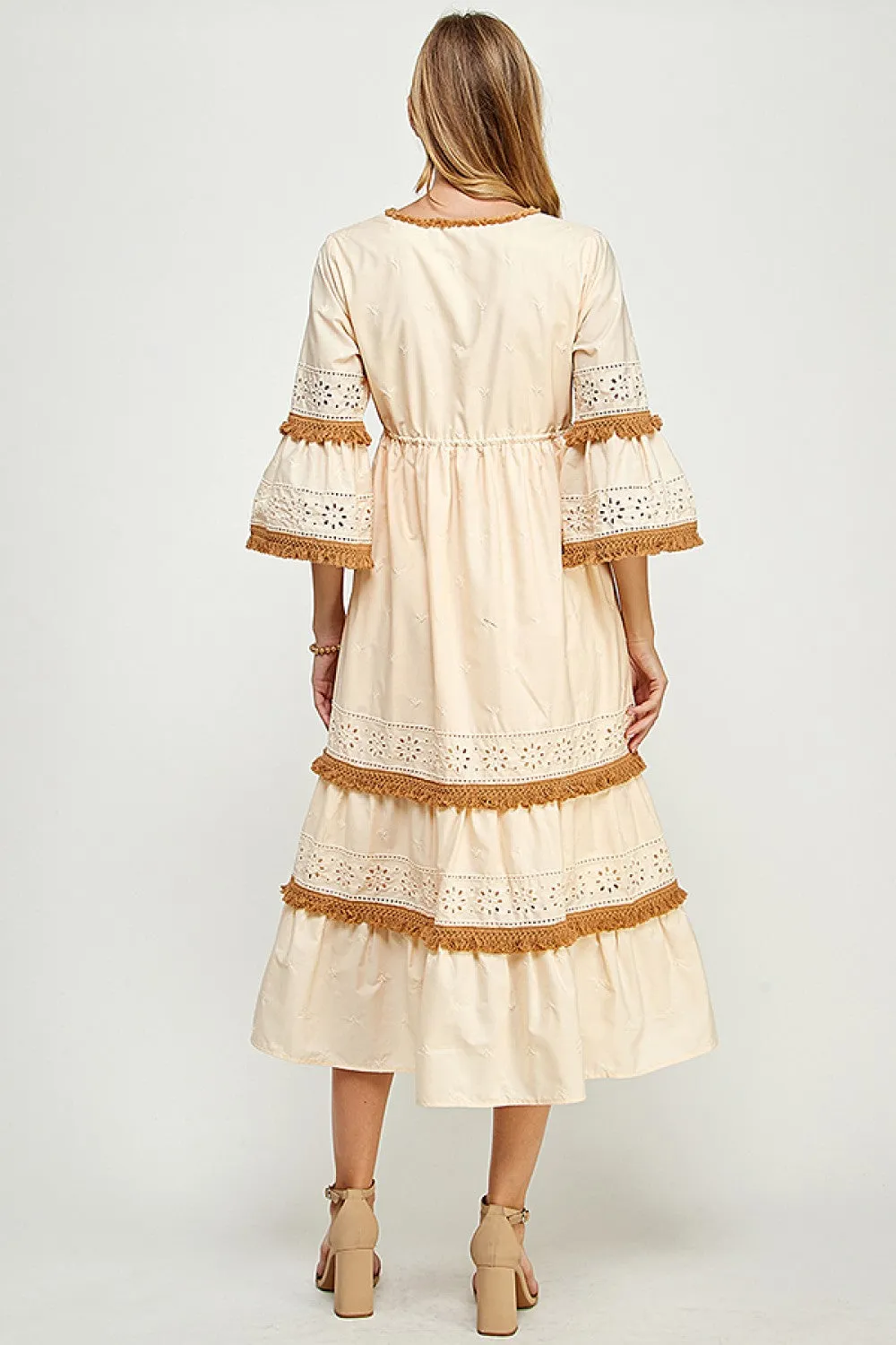 Tassel Trimmed  Midi Dress