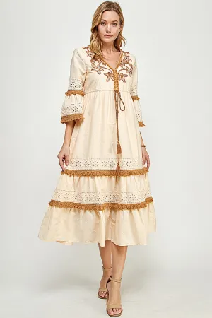 Tassel Trimmed  Midi Dress