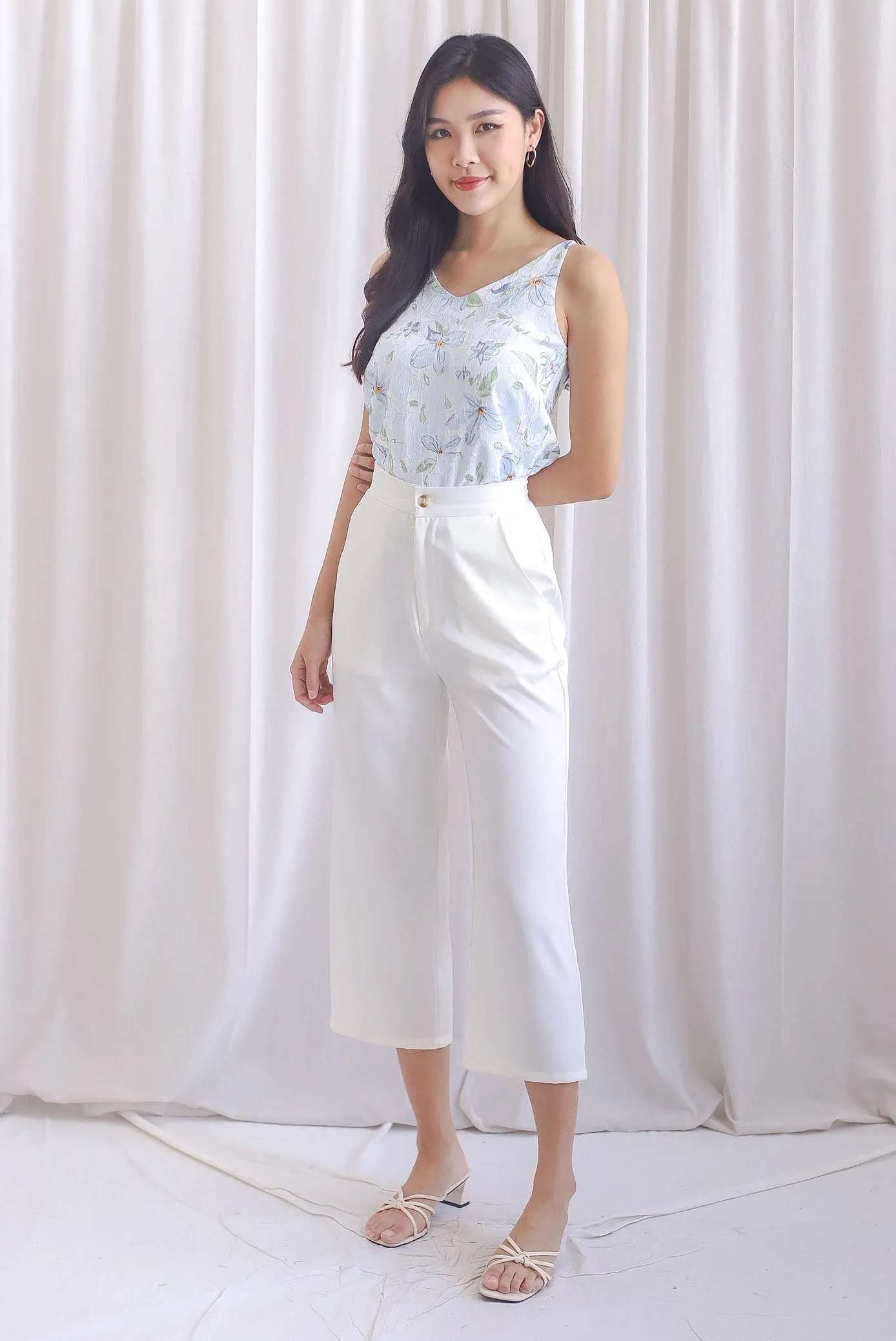 TDC Christian Two Way Top In Blue Emboss