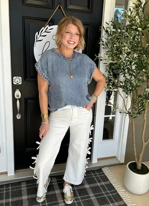 The Madelyn Braided Top | Blue Denim