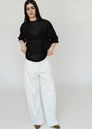 Tibi Sheer Gauze Easy T in Black