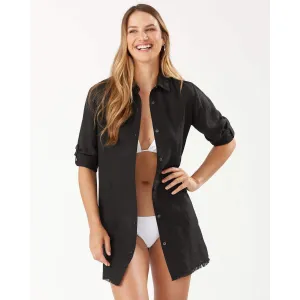 Tommy Bahama St Lucia Boyfriend Shirt Coverup - Black