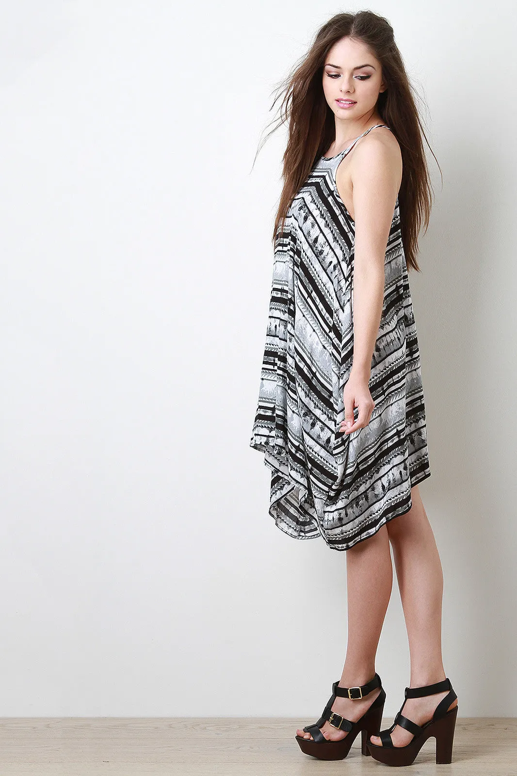Tribal Handkerchief Hem Dress