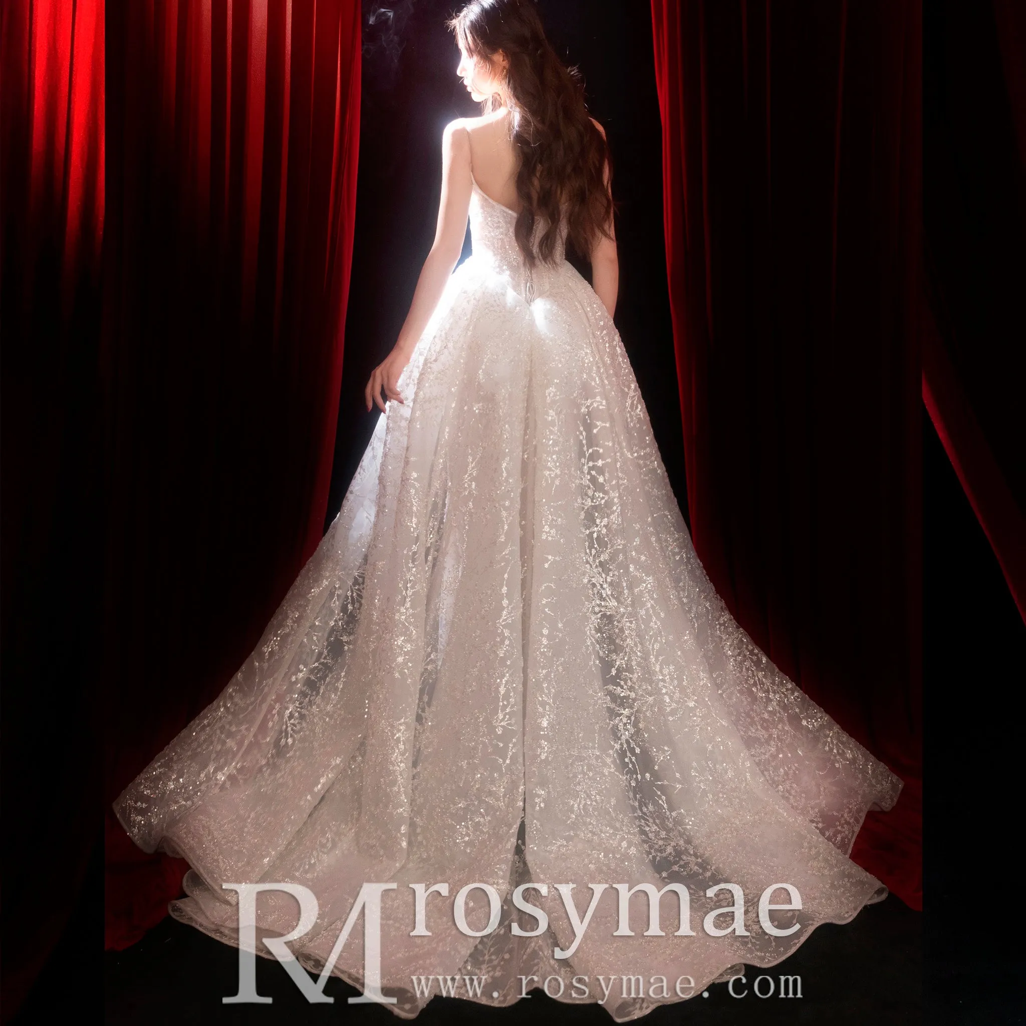 Two Piece Wedding Dress with Detachable Overskirt