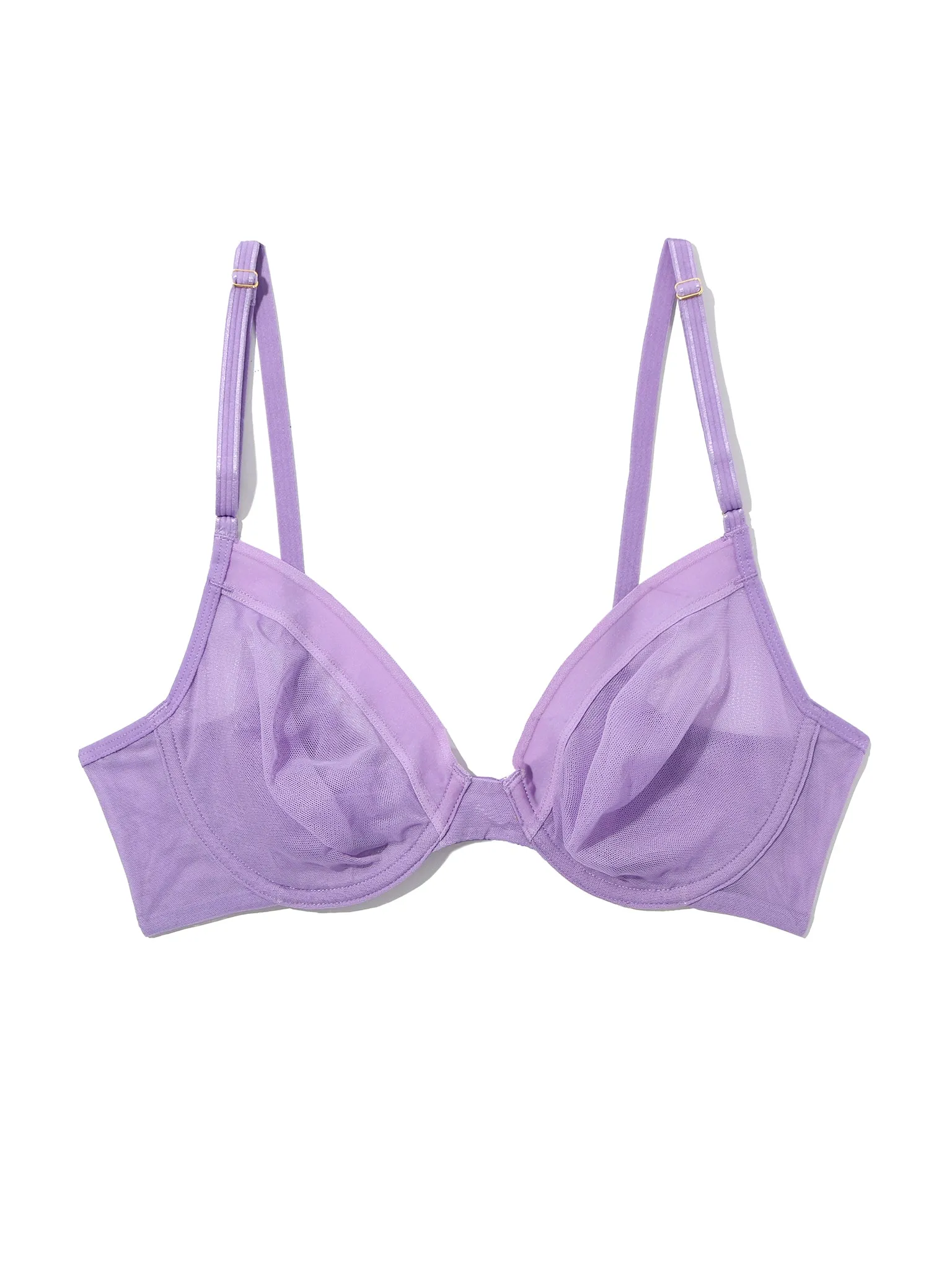 Unlined Mesh Underwire Bra Grape Juice Purple