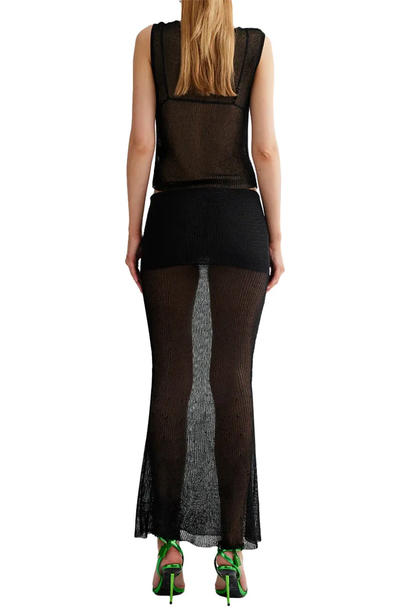 US3251 Sheer Tank and Skirt Set