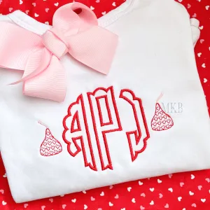 Valentine Candy Hearts Motif Mini, Valentine's Day Candy Embroidery, Motif, Bean and Satin Stitch Machine Embroidery Design File