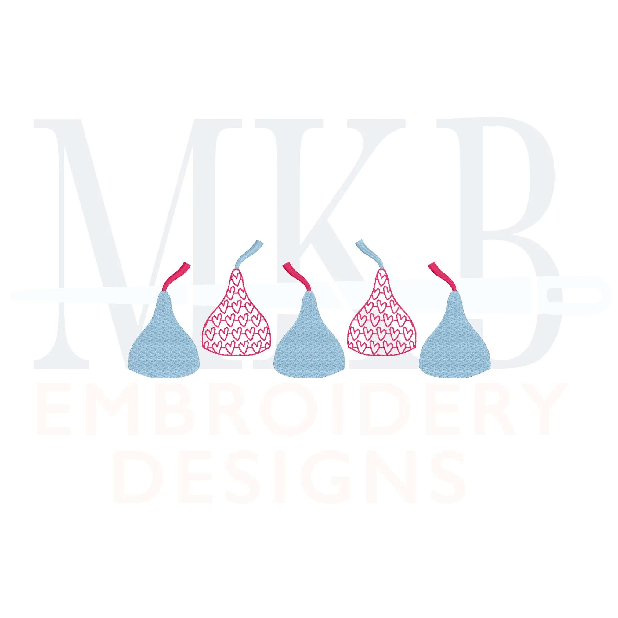 Valentine Candy Row Frame, Chocolate Candy Hearts Motif Mini, Valentine's Day Embroidery, Machine Embroidery Design File