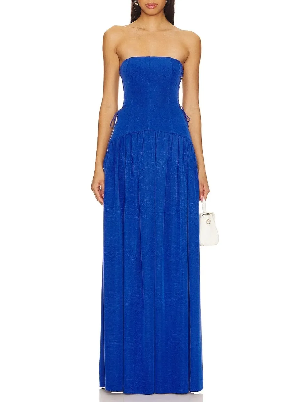 Vento Lace Up Strapless Dress
