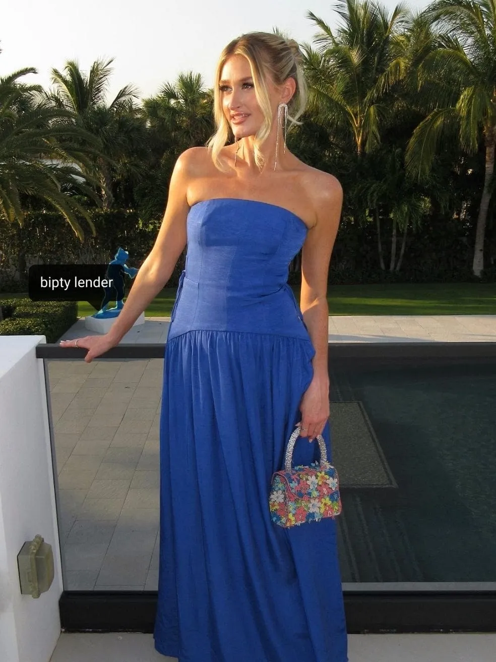 Vento Lace Up Strapless Dress