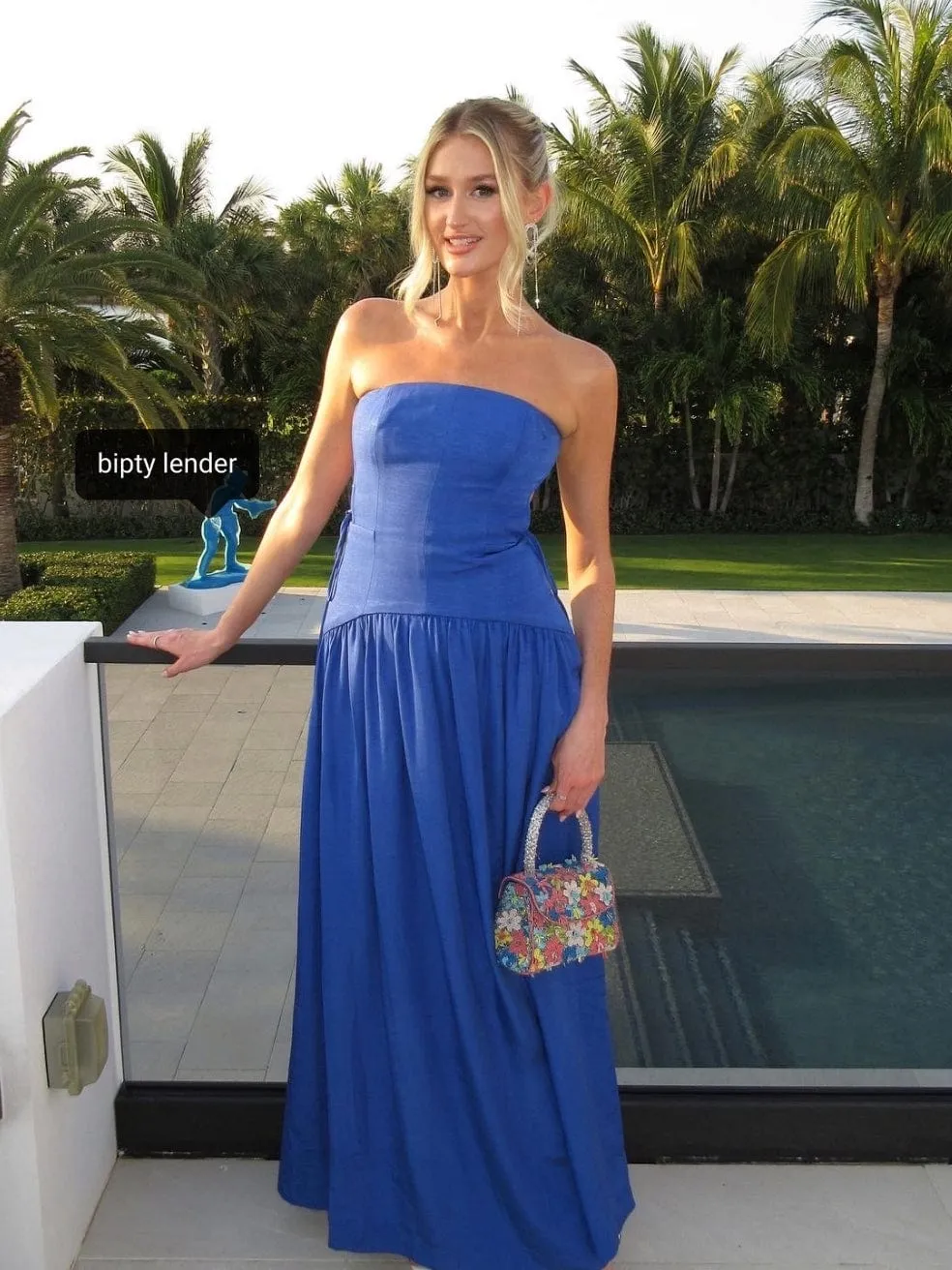 Vento Lace Up Strapless Dress