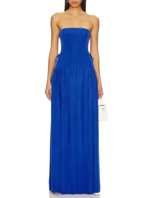Vento Lace Up Strapless Dress