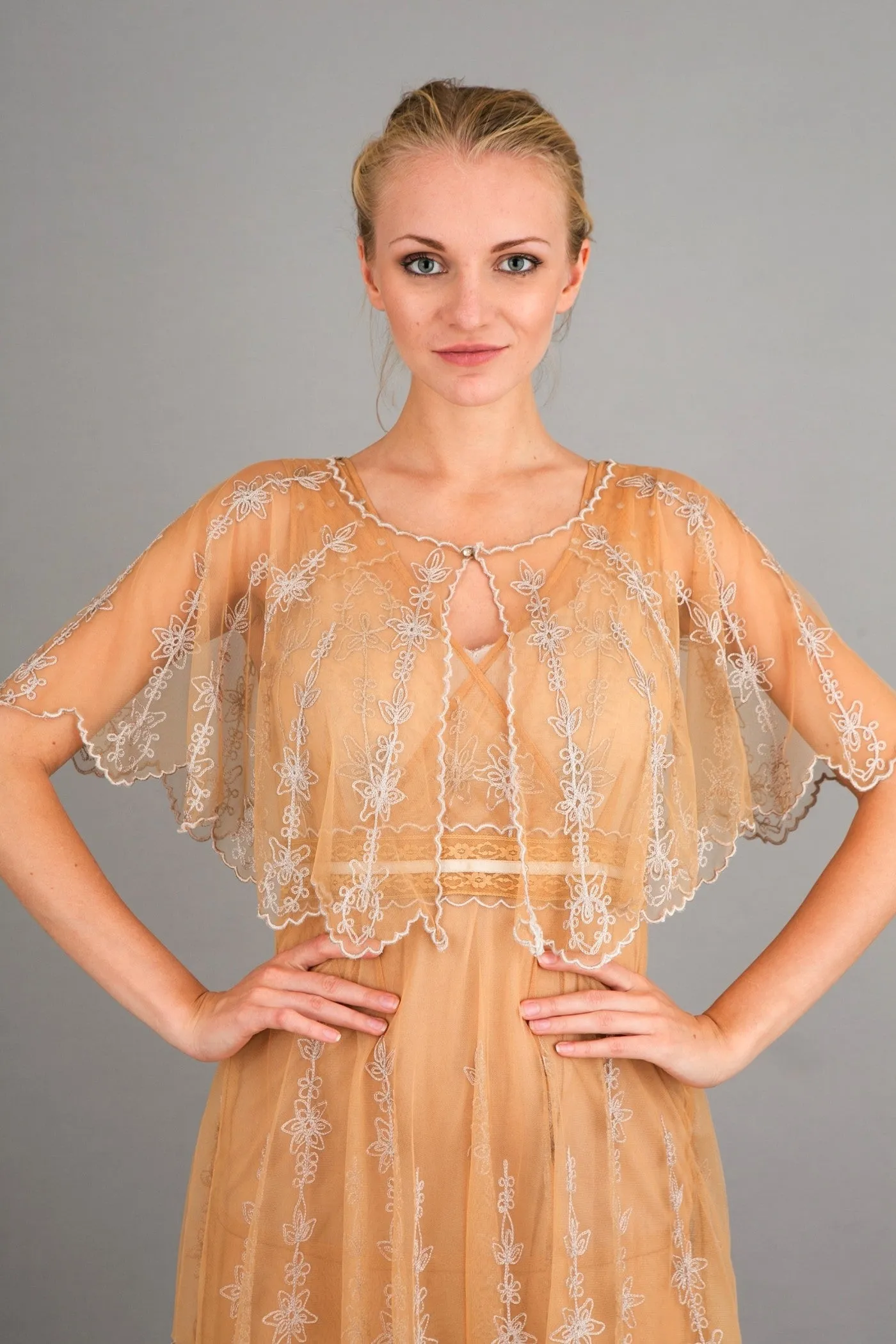 Vintage Inspired Embroidered Jacket in Gold by Nataya - SOLD OUT