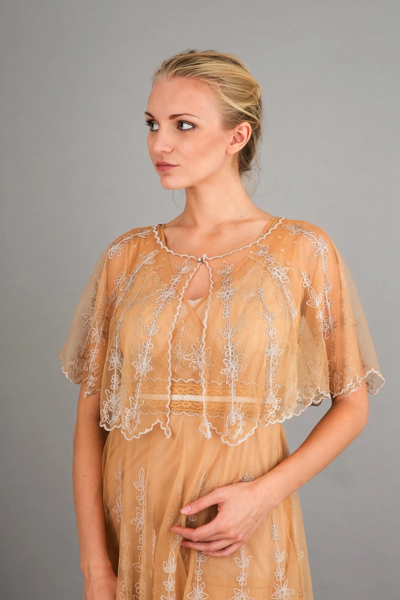 Vintage Inspired Embroidered Jacket in Gold by Nataya - SOLD OUT
