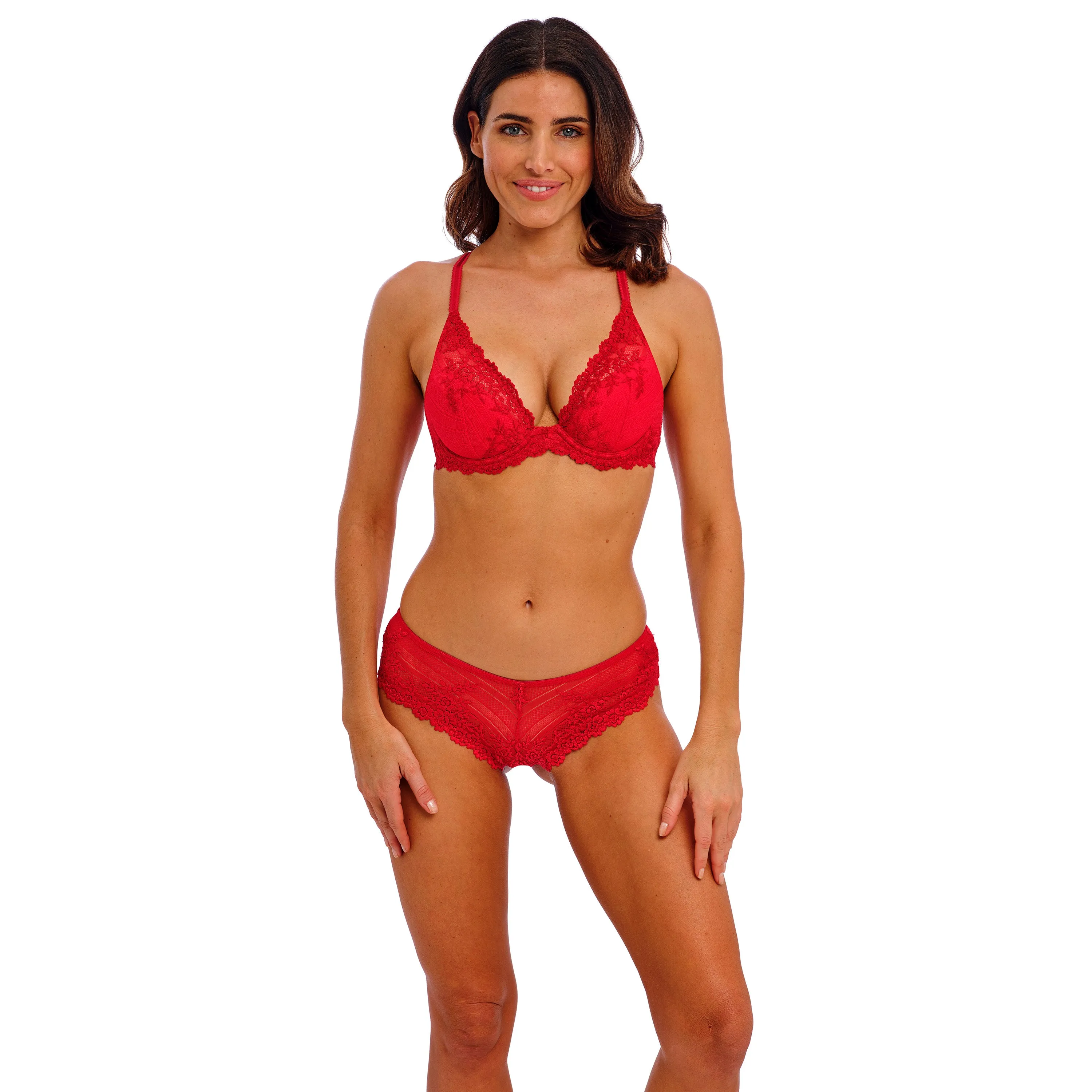 Wacoal Embrace Lace Plunge Uw Bra Equestrian Red