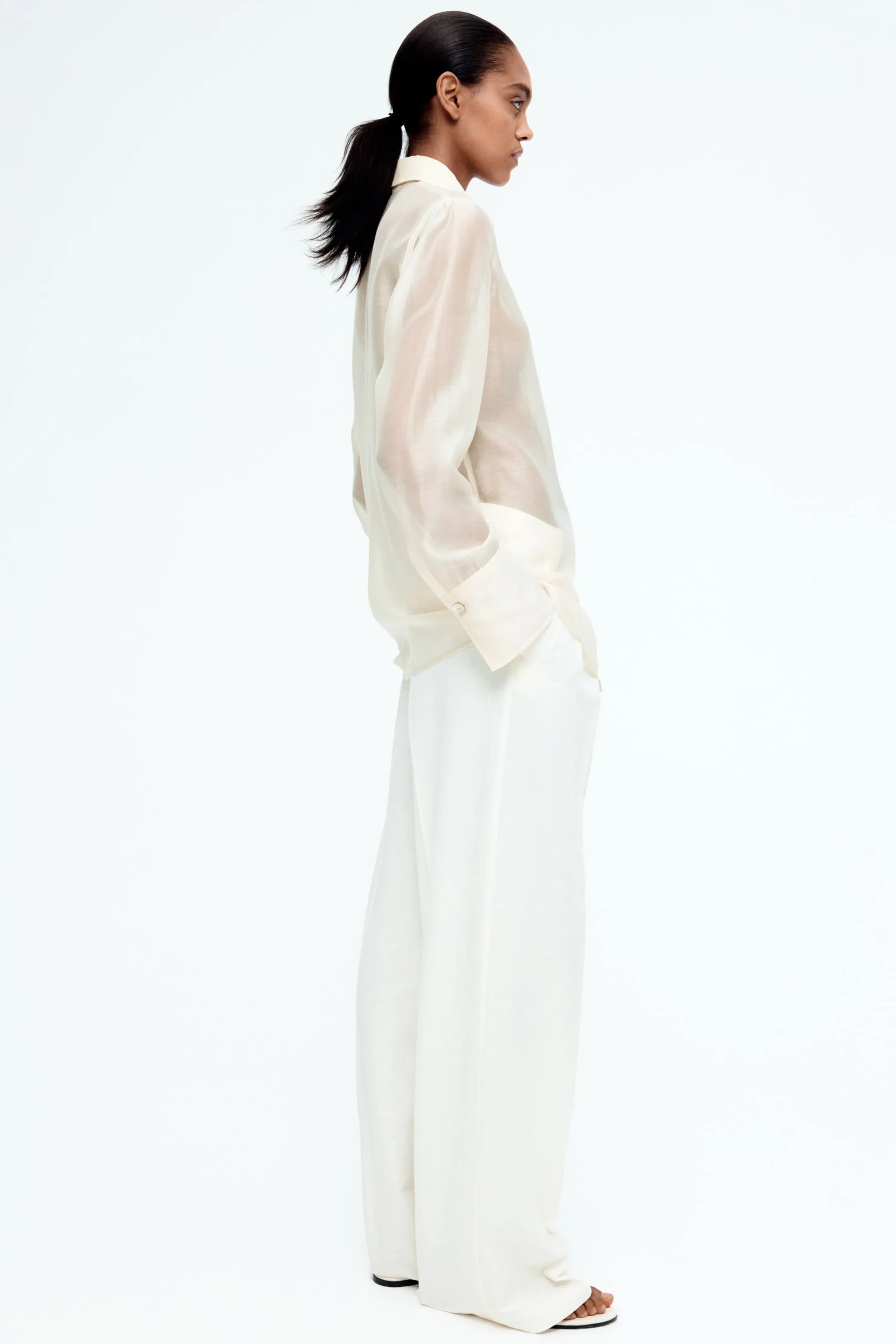 Waisted sheer shirt