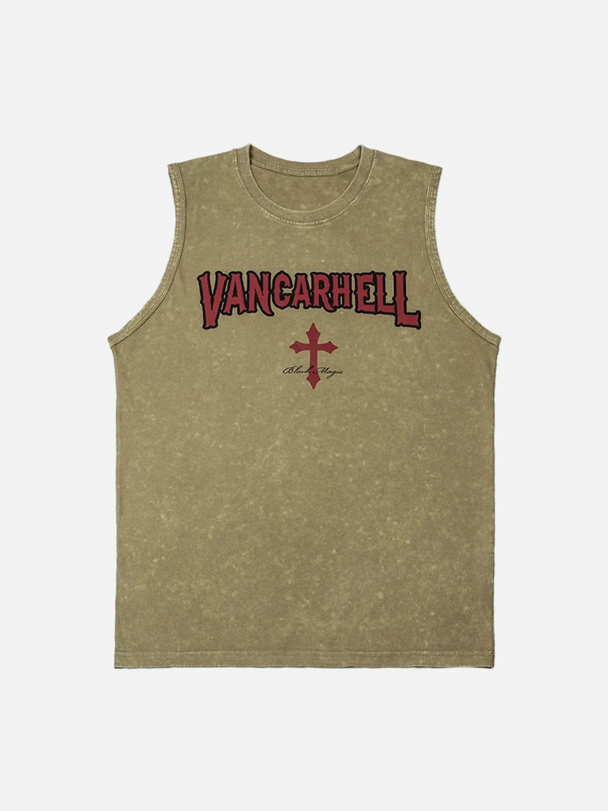 Washed Letters Print Vest