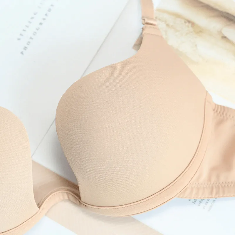 Women Low Back Invisible Deep Plunge Convertible Push Up Bra