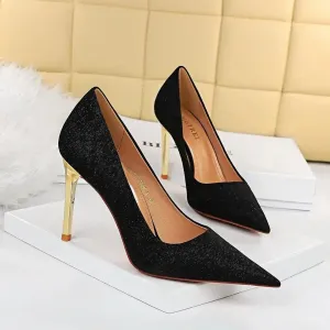 Women Pumps Fashionable Silk Satin Pointed-toe Mujer Shoes Wrap-toe Shallow High Heels Pumps Ladies Annual Meeting Shoe