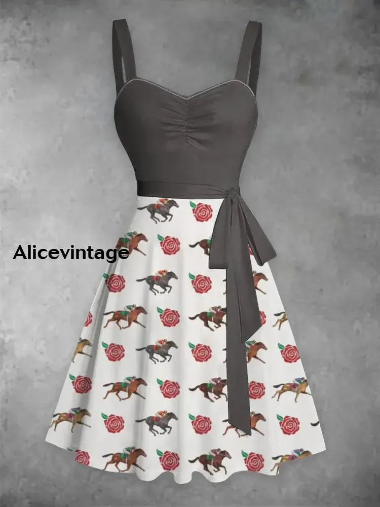 Women's Derby Roses Lace-Up Dress