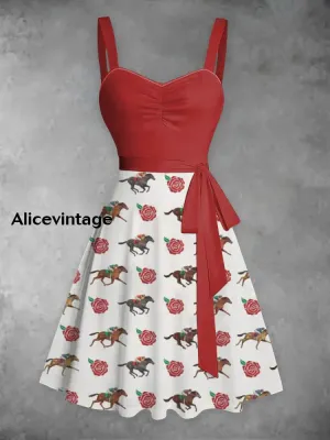 Women's Derby Roses Lace-Up Dress