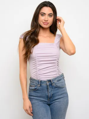 WOMEN'S FRONT RUCHED DETAIL BODYSUIT