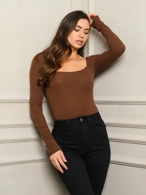 WOMEN'S LONG SLEEVE SOLID BODYSUIT