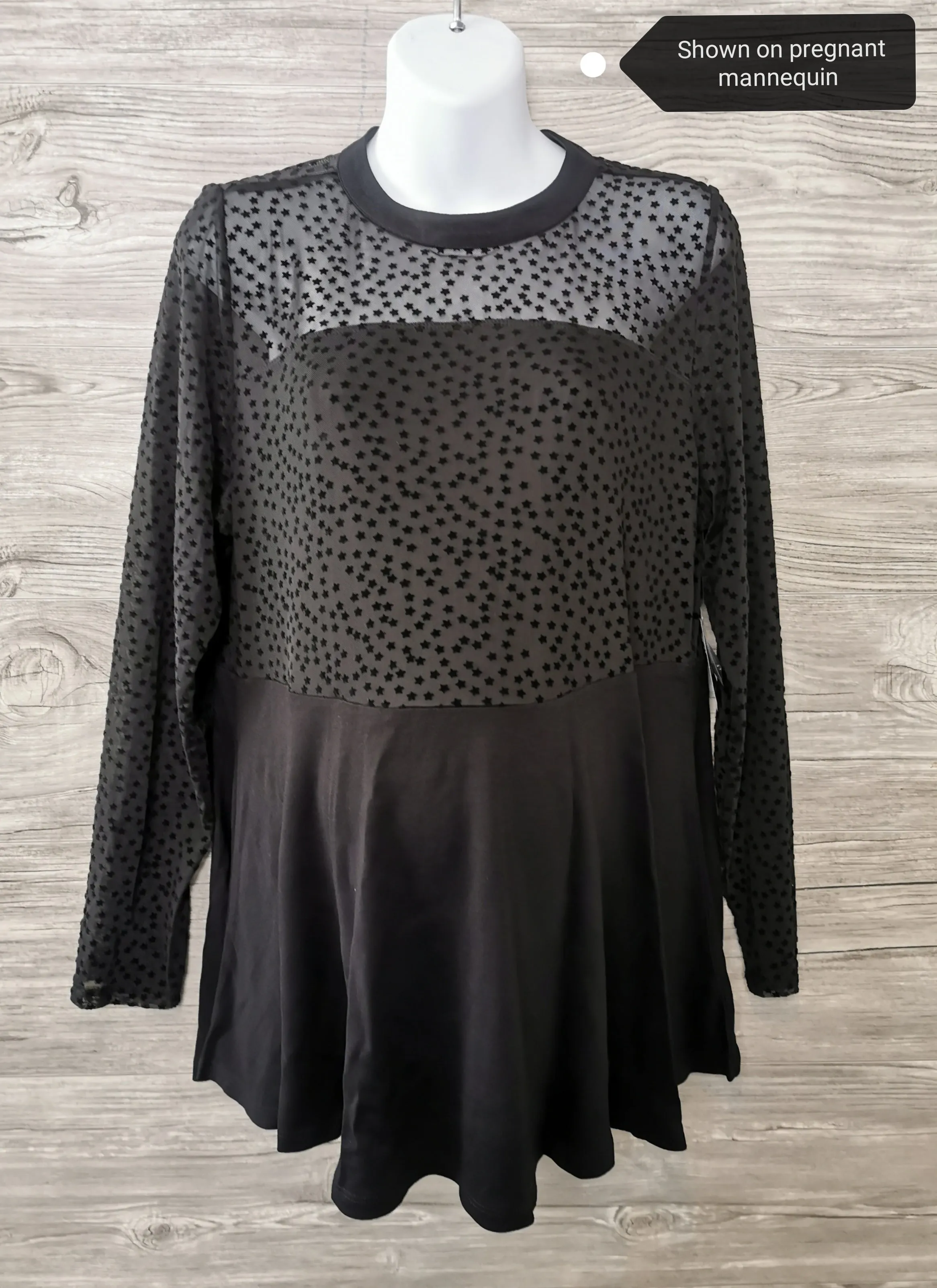 WOMENS PLUS SIZE 2X (18-20) TORRID, Black Sheer Dress Top NWT B20