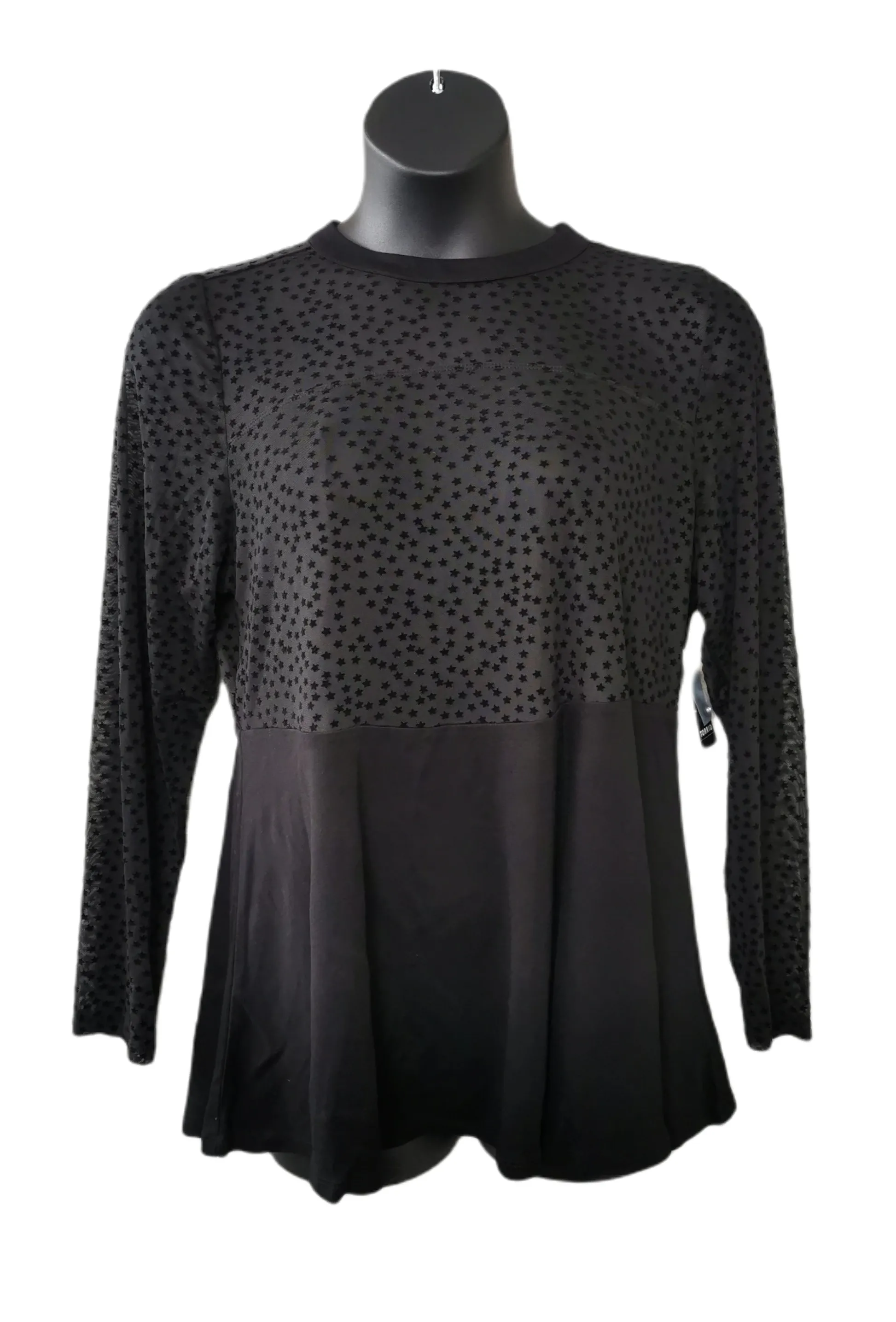 WOMENS PLUS SIZE 2X (18-20) TORRID, Black Sheer Dress Top NWT B20
