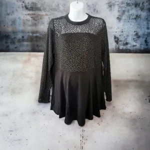WOMENS PLUS SIZE 2X (18-20) TORRID, Black Sheer Dress Top NWT B20