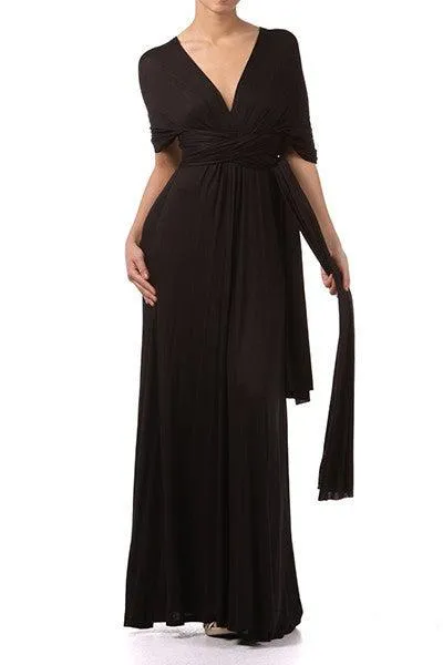Wrap Dress - Maxi - Black