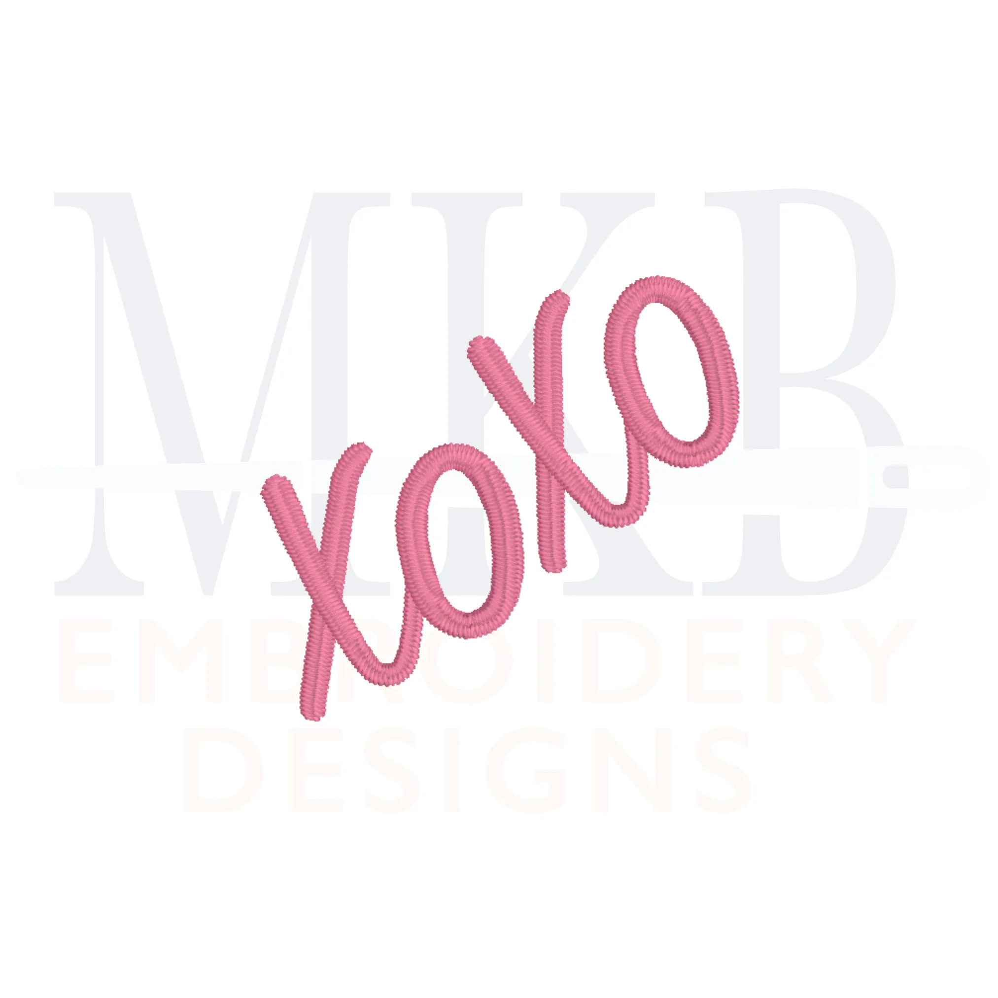 XOXO Neckline Satin Stitch Embroidery Design, Machine Embroidery Design File