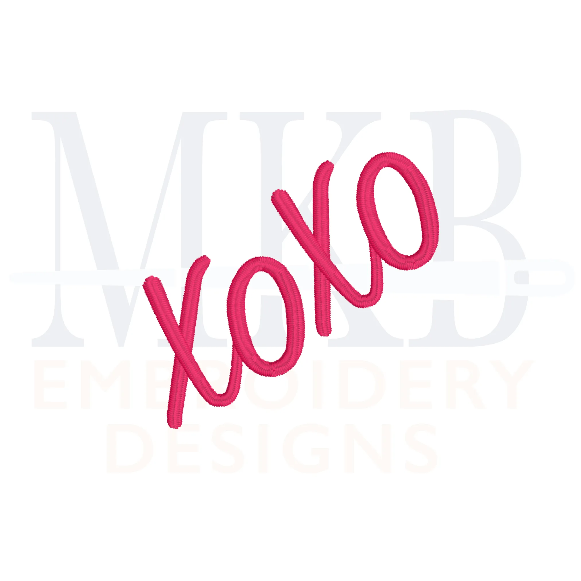 XOXO Neckline Satin Stitch Embroidery Design, Machine Embroidery Design File