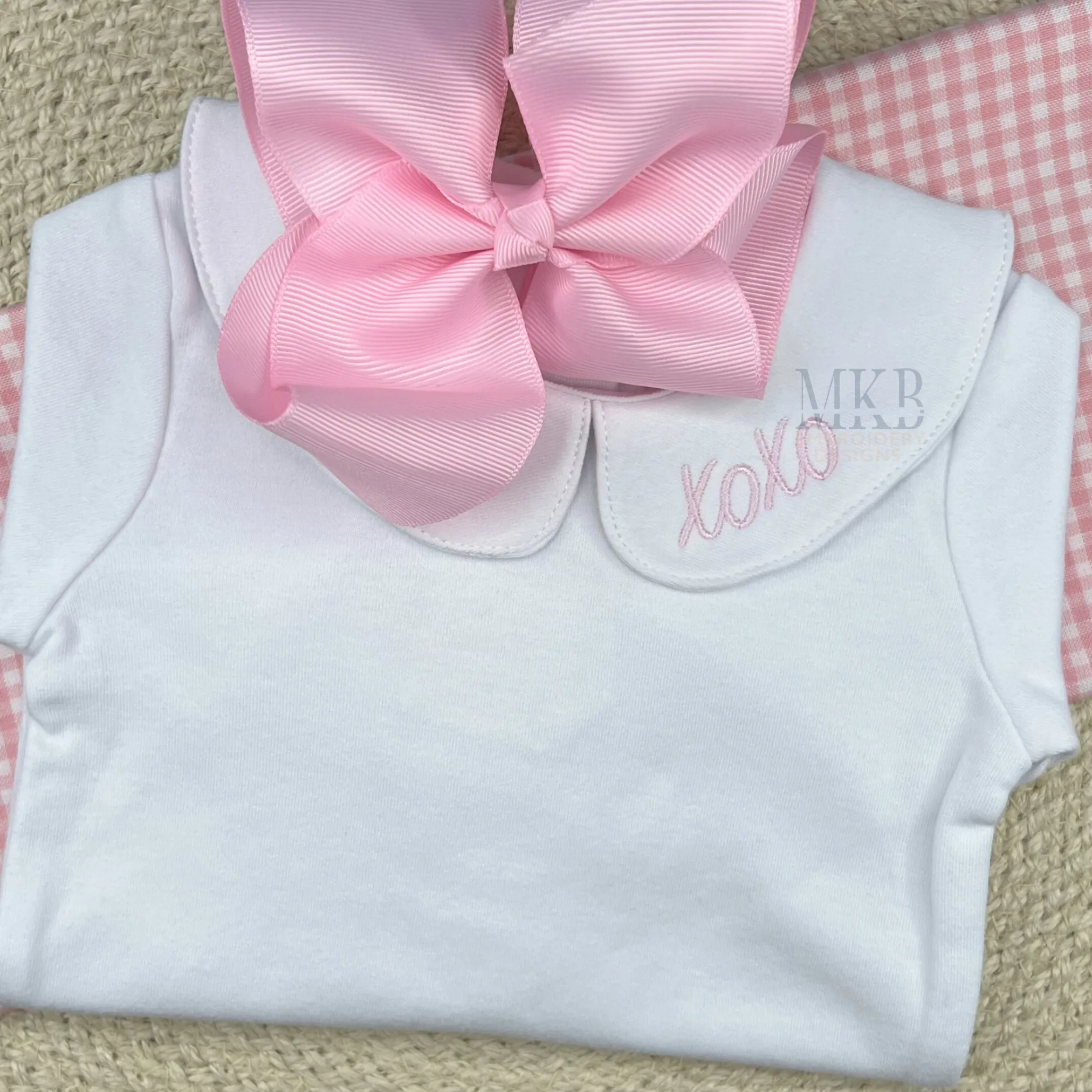 XOXO Neckline Satin Stitch Embroidery Design, Machine Embroidery Design File