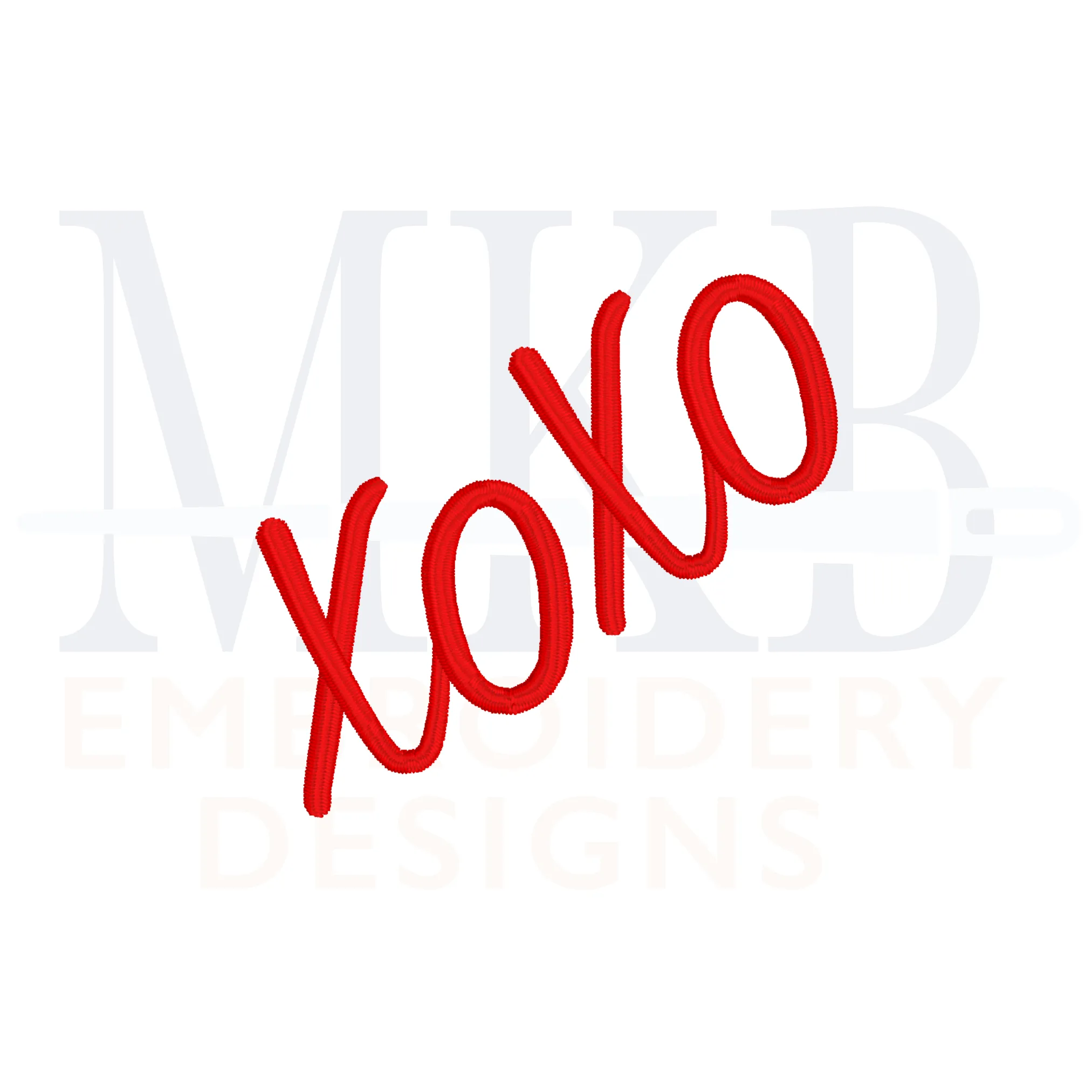 XOXO Neckline Satin Stitch Embroidery Design, Machine Embroidery Design File