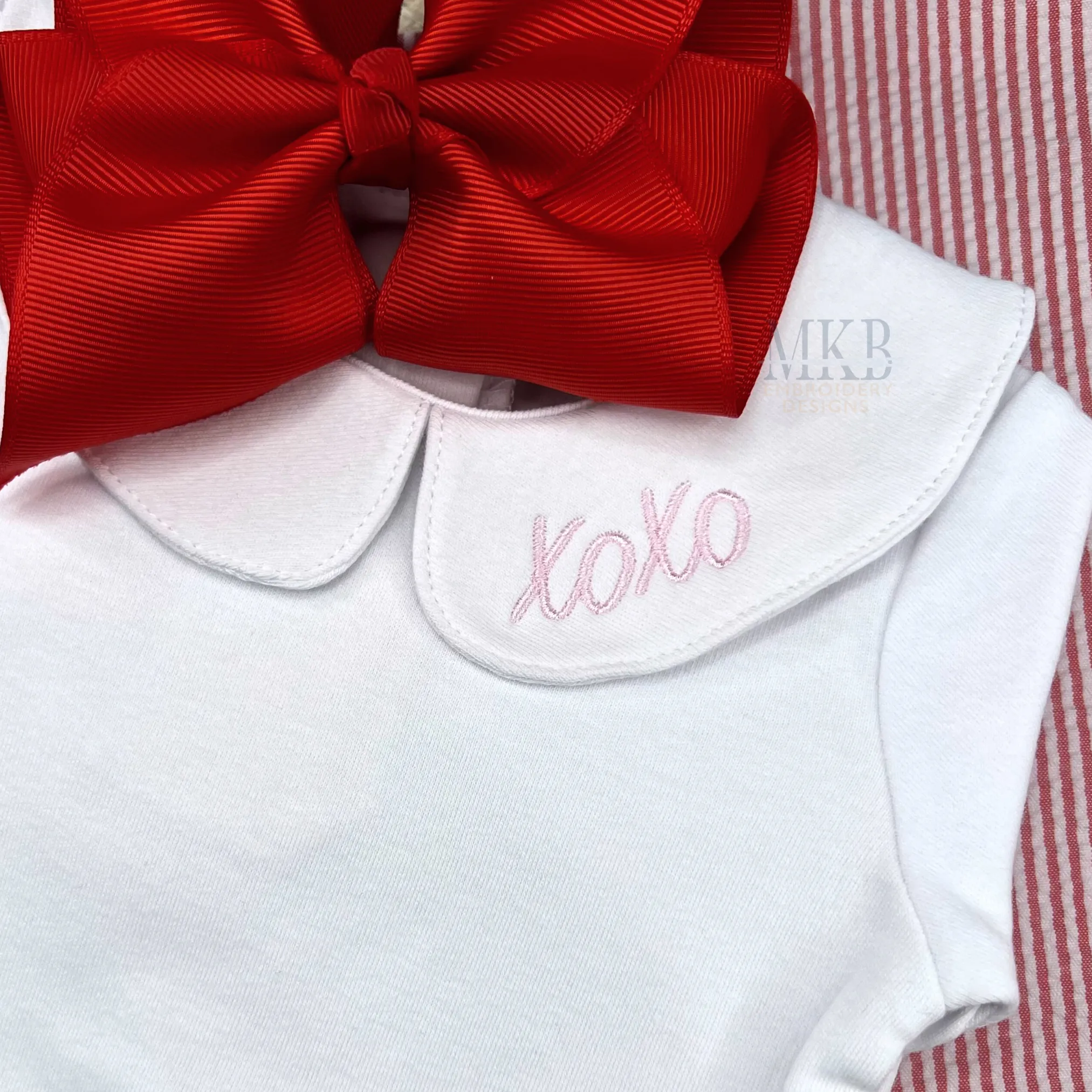 XOXO Neckline Satin Stitch Embroidery Design, Machine Embroidery Design File
