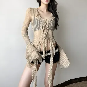Y2K Fairy Frilled Sheer Top