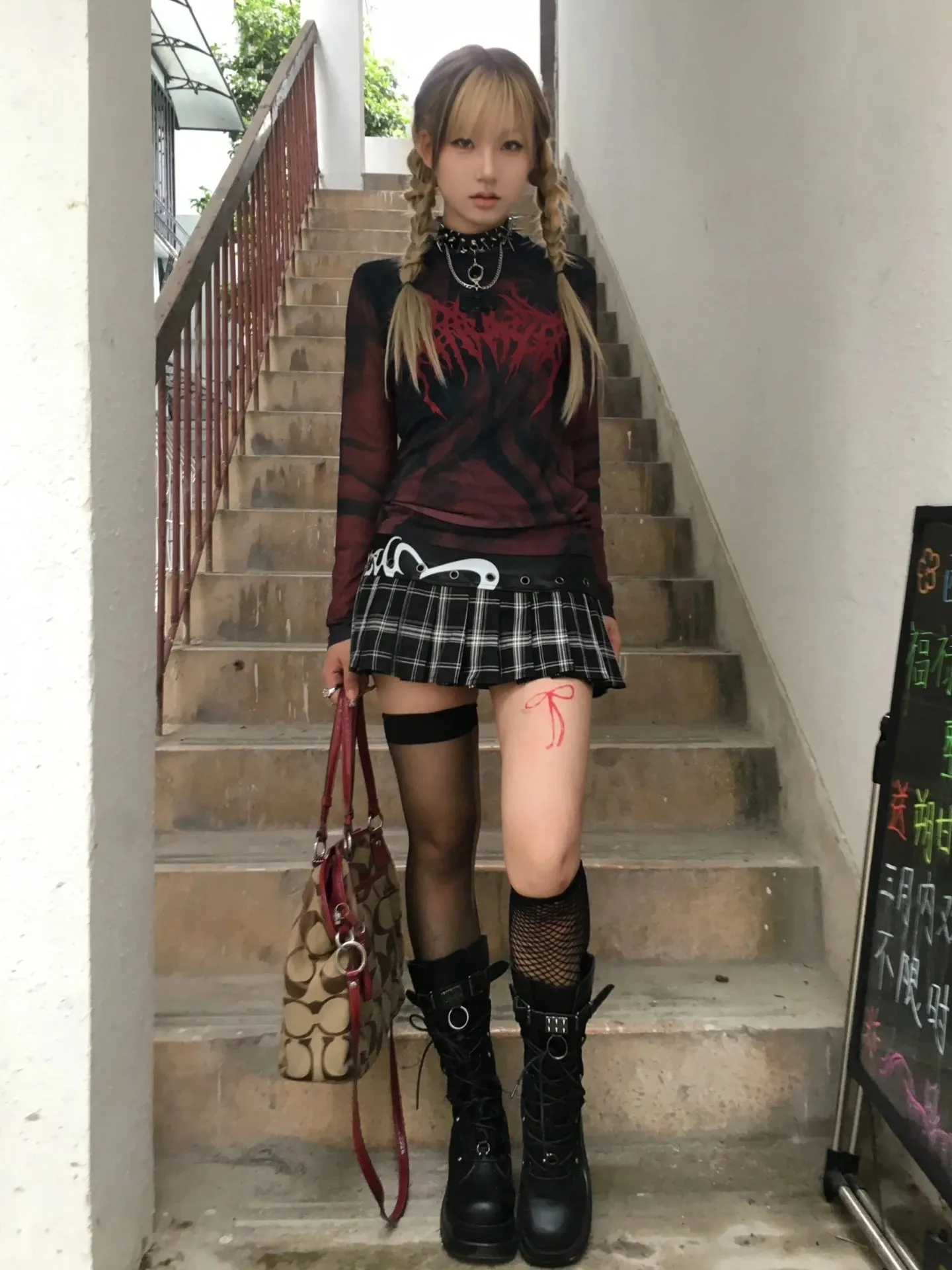 Y2K Goth Mesh Top
