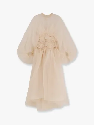 Zimmermann Illuminate Tulle Dress With Embroidery And Drapery