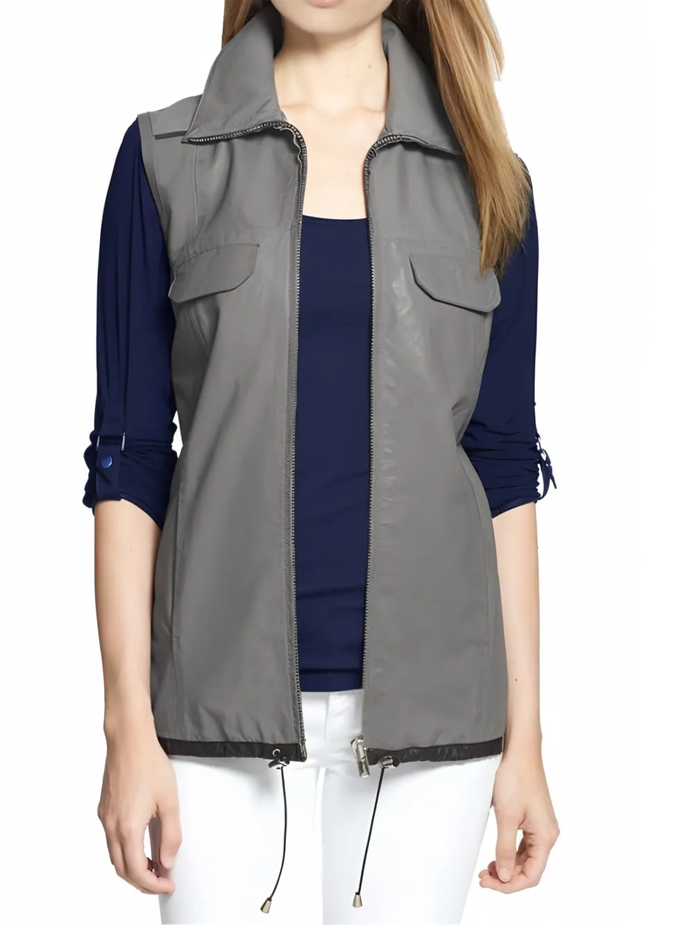 Zip Front Lambskin Leather Vest