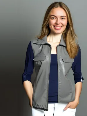 Zip Front Lambskin Leather Vest