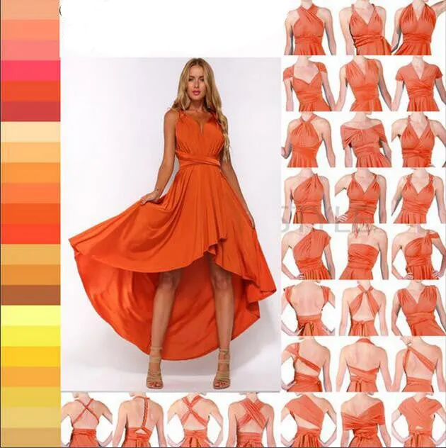 ZKY Summer Sexy Women Maxi Dress Red Beach Long Dress Multiway Bridesmaids Convertible Wrap Dresses Robe Longue Femme