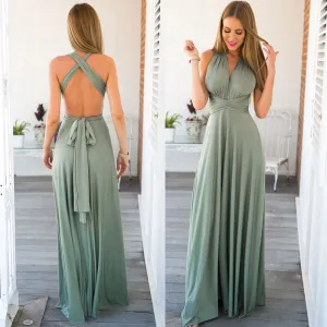 ZKY Summer Sexy Women Maxi Dress Red Beach Long Dress Multiway Bridesmaids Convertible Wrap Dresses Robe Longue Femme