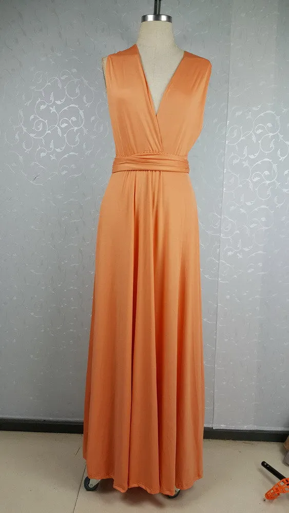 ZKY Summer Sexy Women Maxi Dress Red Beach Long Dress Multiway Bridesmaids Convertible Wrap Dresses Robe Longue Femme